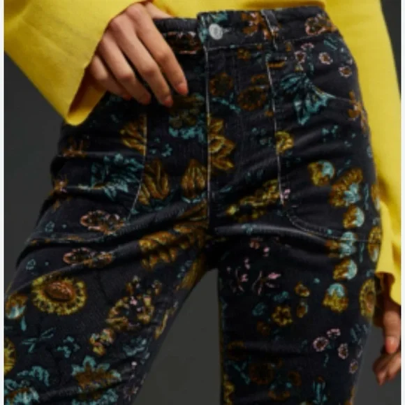 Pilcro The Icon Floral Corduroy Pants . Size 26 - Picture 1 of 8